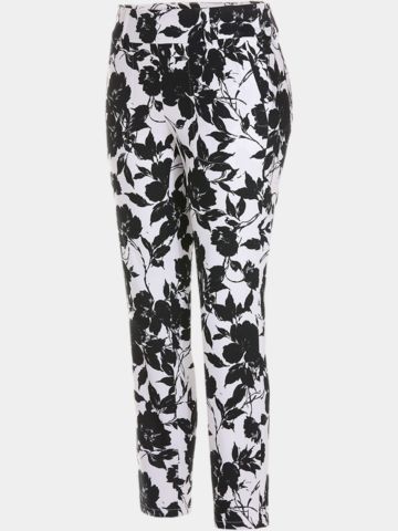 Alberto  LUCY-CR - WR Black & White Flowers 7/8 Hose schwarz