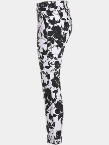 Alberto  LUCY-CR - WR Black & White Flowers 7/8 Hose schwarz