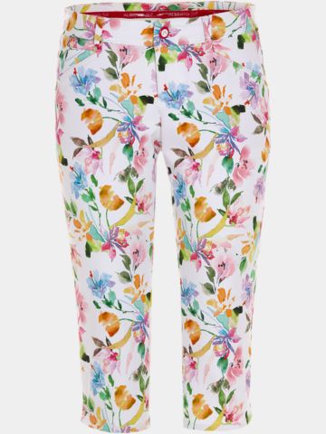 Alberto Mona C - summer flowers Capri Hose mehrfarbig