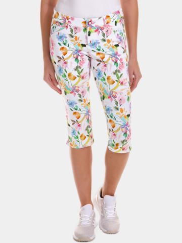 Alberto Mona C - summer flowers Capri Hose mehrfarbig