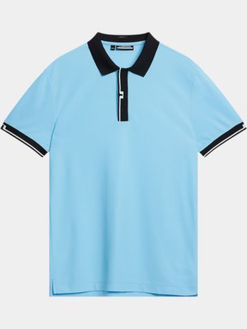J.Lindeberg  Bay Slim Halbarm Polo hellblau