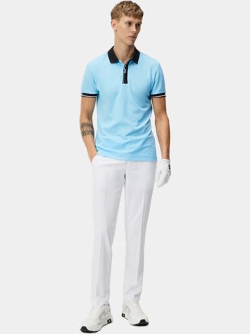 J.Lindeberg  Bay Slim Halbarm Polo hellblau
