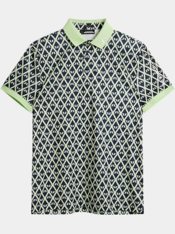 J.Lindeberg  Tour Tech Reg Fit Print Halbarm Polo hellgrün