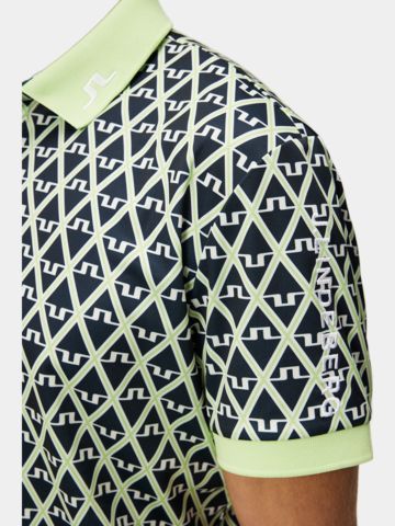 J.Lindeberg Tour Tech Reg Fit Print Halbarm Polo hellgrün