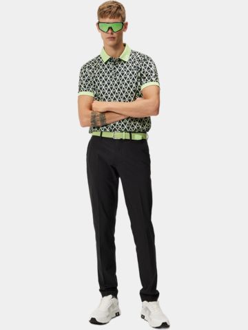 J.Lindeberg  Tour Tech Reg Fit Print Halbarm Polo hellgrün