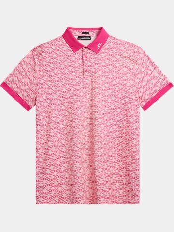 J.Lindeberg  Tour Tech Reg Fit Print Halbarm Polo pink
