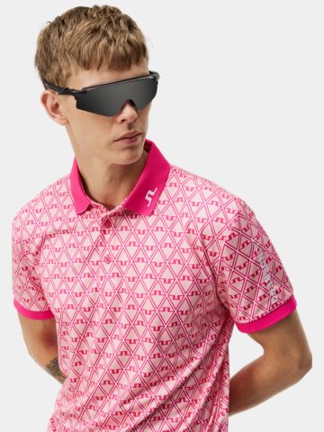 J.Lindeberg Tour Tech Reg Fit Print Halbarm Polo pink