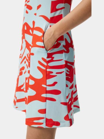 J.Lindeberg  Jasmin Print Dress ohne Arm Kleid türkis