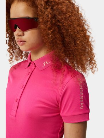 J.Lindeberg Tour Tech Halbarm Polo pink