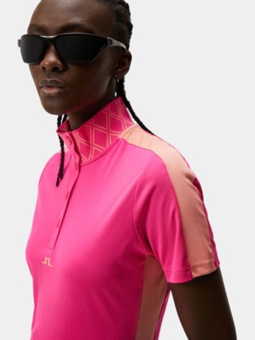 J.Lindeberg  Pip Polo s krátkým rukávem růžová