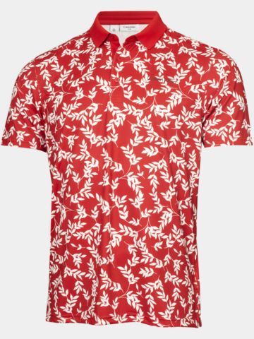 Calvin Klein LEAF PRINT Halbarm Polo rot