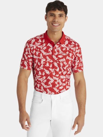Calvin Klein  LEAF PRINT Halbarm Polo rot