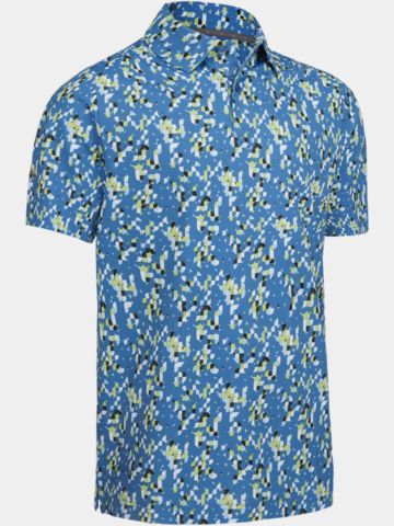 Callaway ALL OVER TROPICAL PRINT Halbarm Polo blau