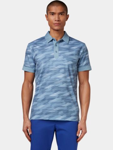 Callaway ALL OVER ACTIVE TEXTURED PRINT Halbarm Polo blau