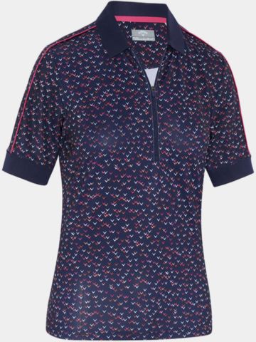Callaway Chev Printed Halbarm Polo navy