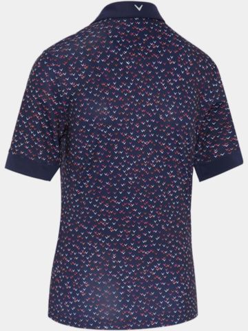 Callaway Chev Printed Halbarm Polo navy