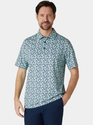 Callaway All-Over Abstract Golf Ball Halbarm Polo navy