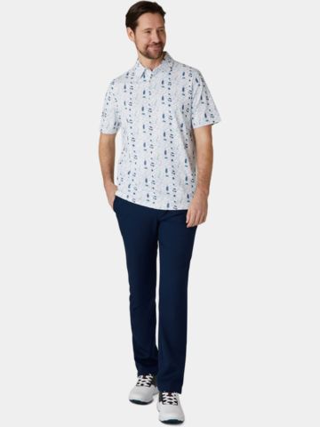 Callaway All-Over Golf Essentials Print Halbarm Polo weiß