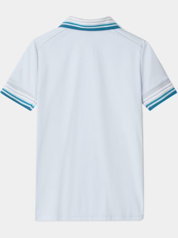 Cross STRIPE Halbarm Polo hellblau