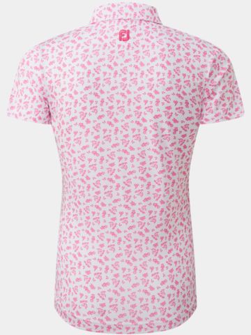 FootJoy Floral Print Halbarm Polo weiß