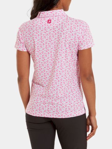 FootJoy Floral Print Halbarm Polo weiß