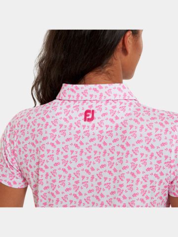 FootJoy Floral Print Halbarm Polo weiß