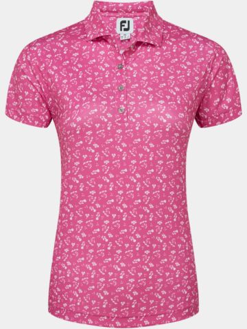 FootJoy Floral Print Halbarm Polo pink