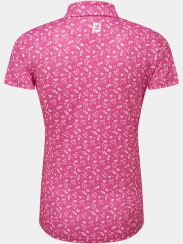 FootJoy Floral Print Halbarm Polo pink