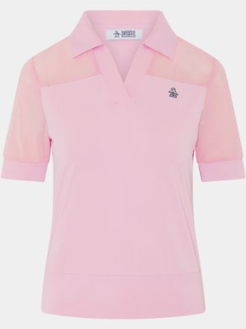 Penguin 1/2 Sleeve Mesh Blocked Halbarm Polo rosa