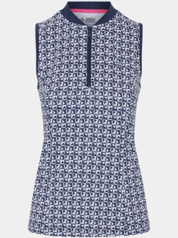 Penguin Geo Printed ohne Arm Polo navy