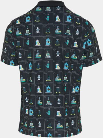 Penguin Petes Flash Cards Print Halbarm Polo schwarz