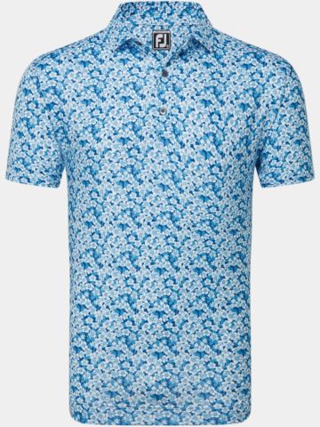 FootJoy Primrose Print Lisle Halbarm Polo hellblau