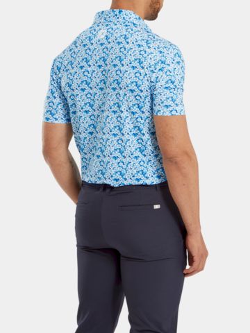 FootJoy Primrose Print Lisle Halbarm Polo hellblau