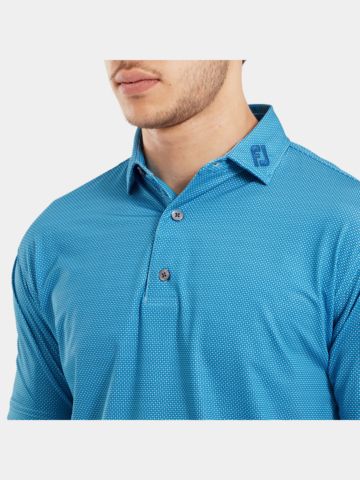 FootJoy Octagon Print Halbarm Polo türkis