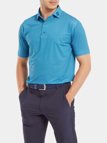 FootJoy Octagon Print Halbarm Polo türkis