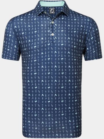 FootJoy The 19th Hole Halbarm Polo blau