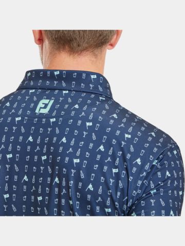 FootJoy The 19th Hole Halbarm Polo blau
