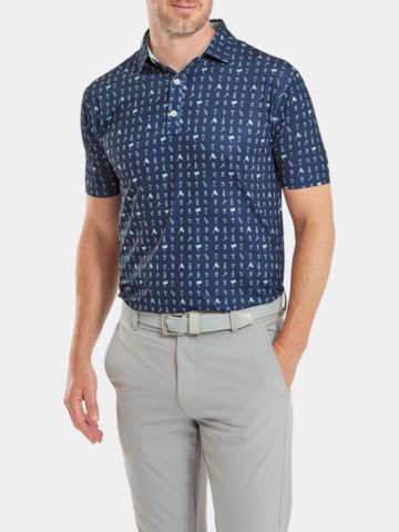 FootJoy The 19th Hole Halbarm Polo blau