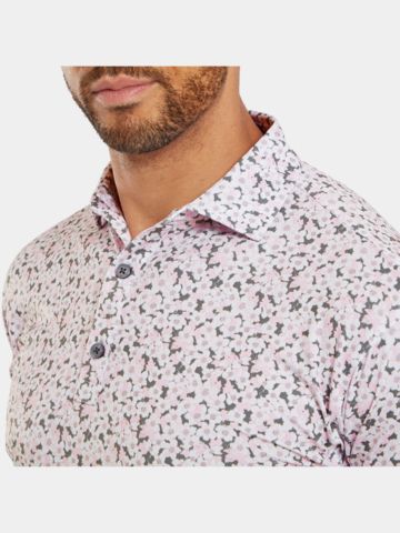 FootJoy Primrose Print Halbarm Polo grau