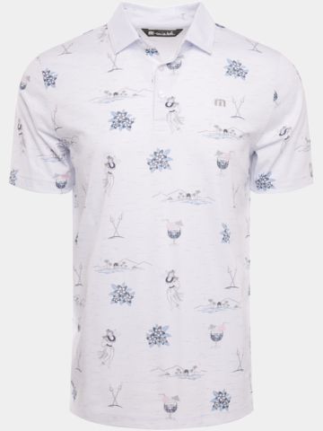 TravisMathew ISLAND PARADISE Halbarm Polo weiß