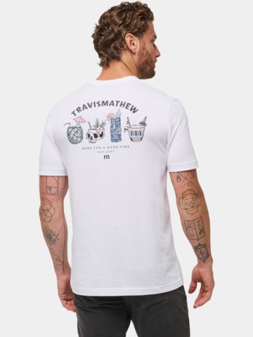 TravisMathew PINEAPPLE DRINKS tričko s krátkým rukávem bílá