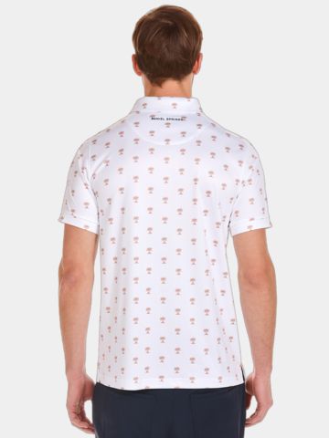 Daniel Springs  Palmen Druck Funktions Halbarm Polo weiß