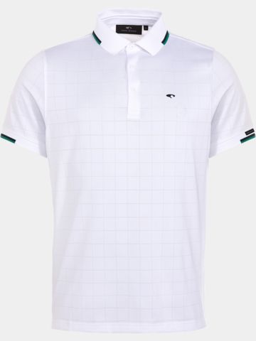 Daniel Springs Jaquard-Struktur Halbarm Polo weiß