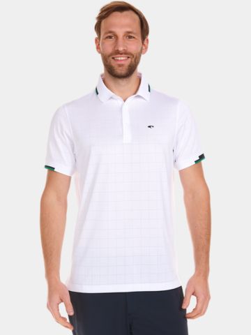 Daniel Springs Jaquard-Struktur Halbarm Polo weiß