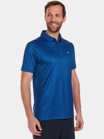 Daniel Springs  Minimal Druck Funktions  Halbarm Polo blau