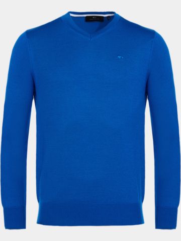 Daniel Springs Basic Pullover Strick blau