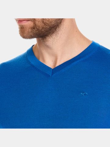 Daniel Springs  Basic Pullover Strick blau