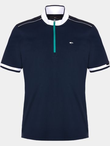 Daniel Springs Zip-Stehkragen Halbarm Polo navy