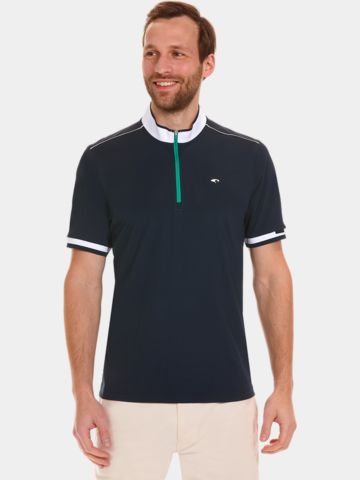 Daniel Springs Zip-Stehkragen Halbarm Polo navy
