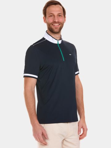 Daniel Springs  Zip-Stehkragen Halbarm Polo navy